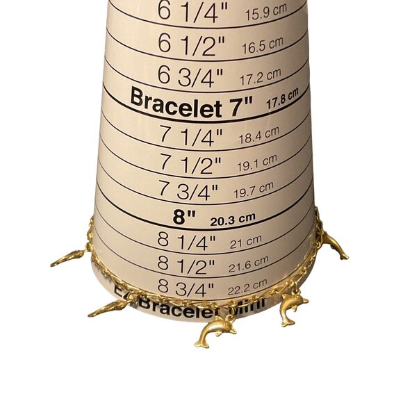 Gold Dolphin Charm Bracelet or Anklet Fun & Whimsical Jewelry Accessory - Picture 3 of 3